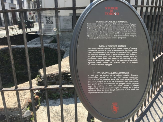 Remains of Roman Tower by La Consolata in Turin "...Augusta Taurinorum, founded in 25BC as an outpost of the frontier with Gaul."