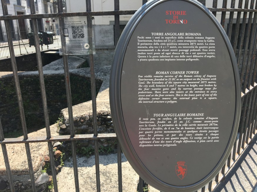 Remains of Roman Tower by La Consolata in Turin "...Augusta Taurinorum, founded in 25BC as an outpost of the frontier with Gaul."