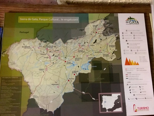One of the many excellent roadside maps on our walking route in Extremadura, Spain
