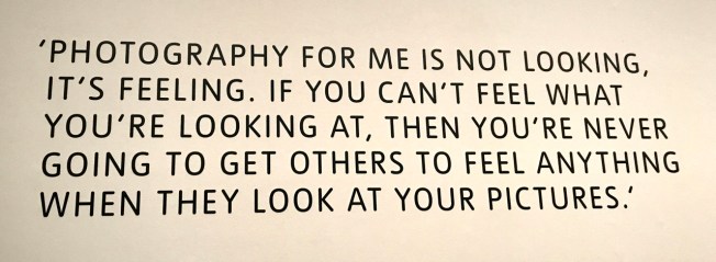 At the entrance to the exhibition of Don McCullin's photographs at Tate Britain, London