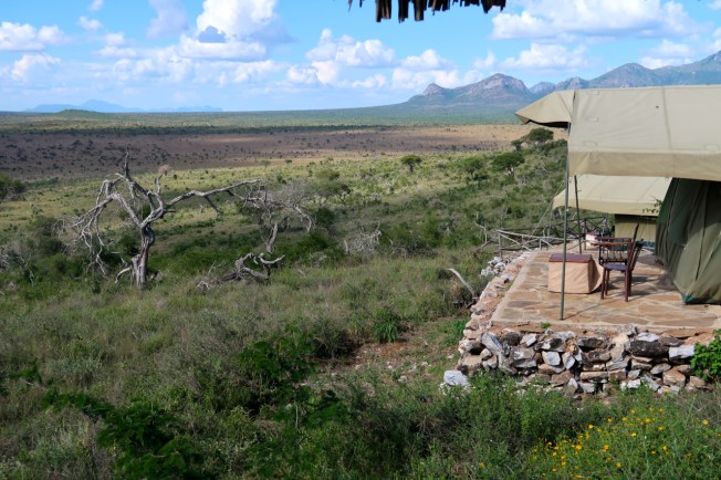 Our tent below Lions Bluff Lodge, Tsavo, Kenya