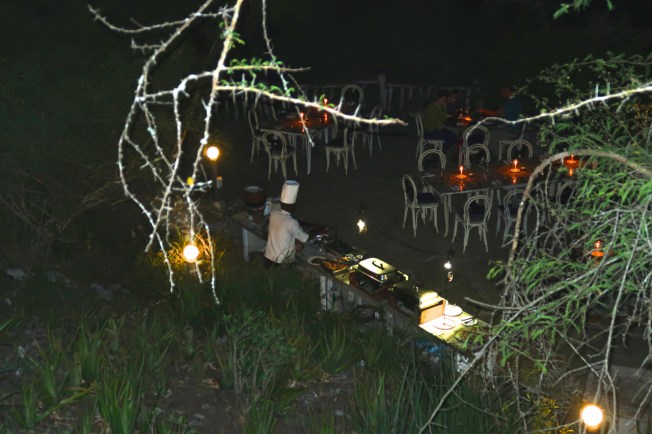 Preparing the evening meal at Lions Bluff Lodge, Kenya